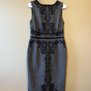 Mangy London Gray Sleeveless Knot Sheath Dress Size 4